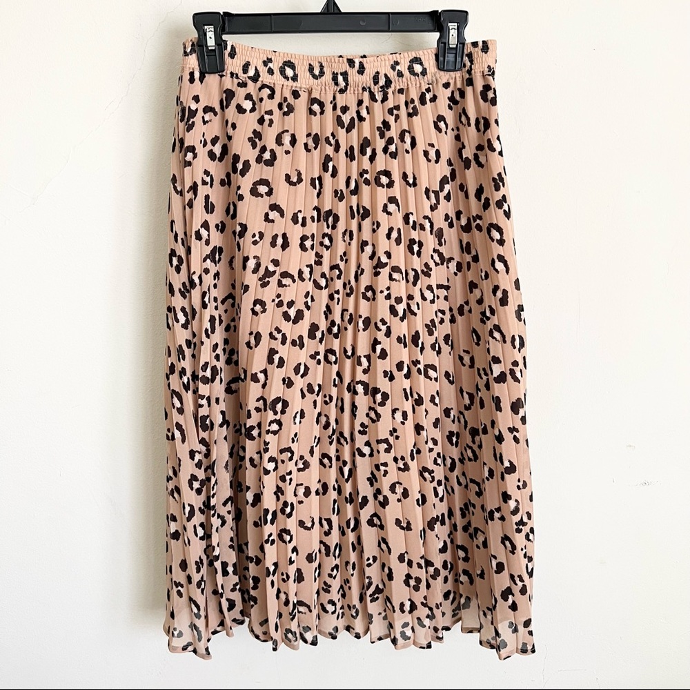 A New Day Pleated Leopard Skirt